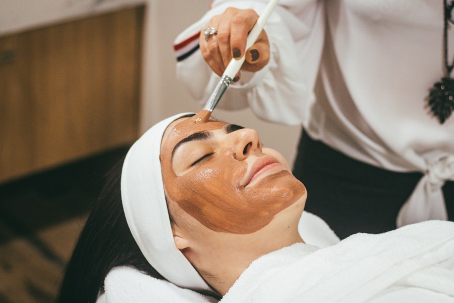 Facial treatment in progress